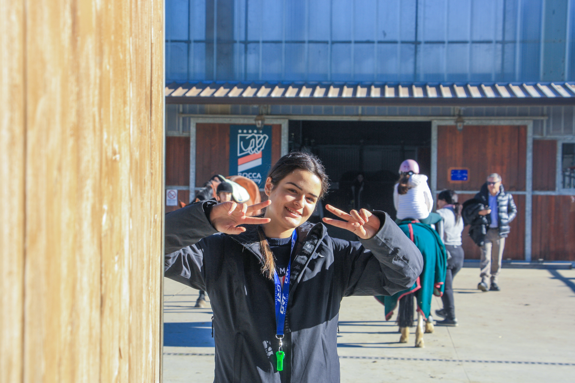 Esercizi di dressage con istruttore federale